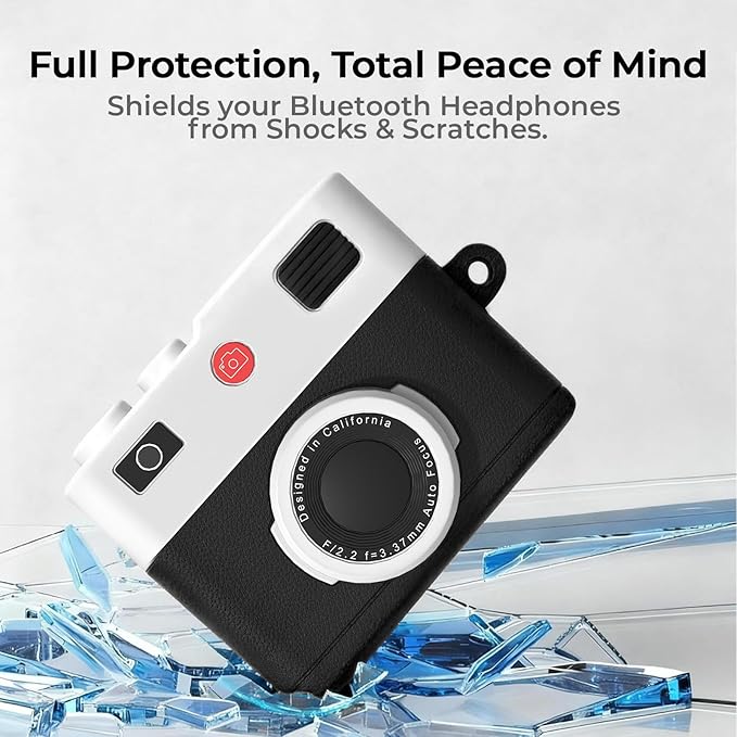 for Airpods Pro 3 Case Cute,Retro 3D Camera Design for Air pod Pro 3 Cover with Keychain Shockproof Protective Soft Silicone Case for Airpods Pro 3 Gen for Men Women,Black