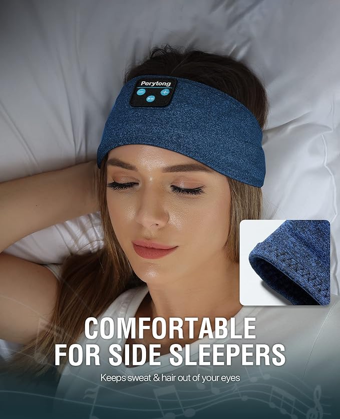 2 Pack Sleep Headphones Bluetooth 5.4 Headband, Wireless Sleeping Headband Headphones with Ultra-Thin Stereo Speaker for Side Sleepers, Sweat Resistant Sport Headband for Workout Yoga Running