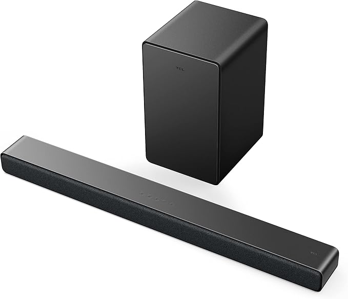 TCL 3.1ch Sound Bar with Wireless Subwoofer (Q6310, 2023 Model), Dolby Audio, DTS Virtual:X, Built-in Center Channel Speaker, Auto Room Calibration, Wall Mount/HDMI Cable Included