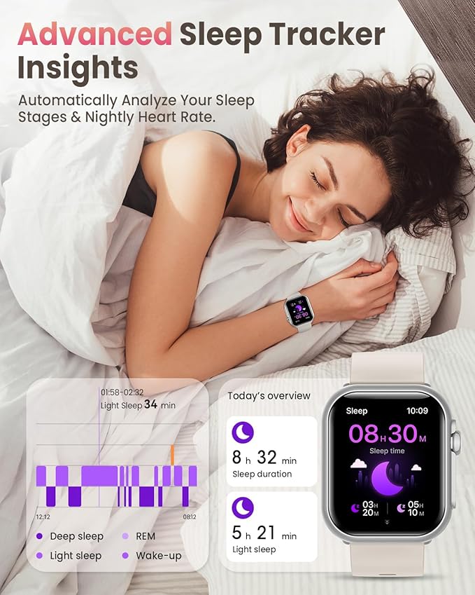 Smart Watches for Women for iPhone Android: 1.85" Smart Watch with 30 Days+ Battery Life Make/Recive Call Heart Rate SpO2 Sleep Monitor 120+ Sport IP68 Waterproof Fitness Tracker Reloj Pedometer