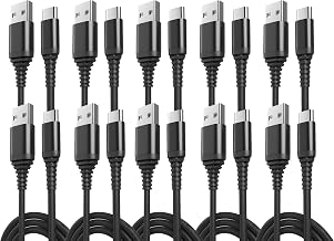 10-Pack USB Type-C Cables [6.6ft | 3A Fast Charge | Braided] – USB-A to USB-C Charger Cord, Compatible with iPhone 15/16/17, Galaxy S25/S24/S23/Z Flip Note20, Pixel 8/7/6, iPad Mini, PS5 – Value Set - Image 1