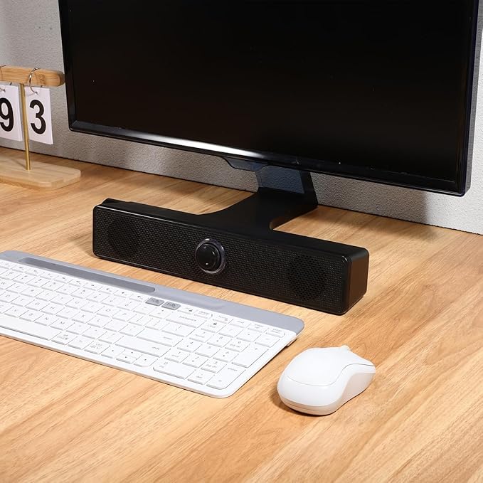 HOMSFOU Wired Sound Bar 2.0 Speaker System with Subwoofer for Tv Pc Mobile Devices Small Surround Sound System Clear Stereo Audio