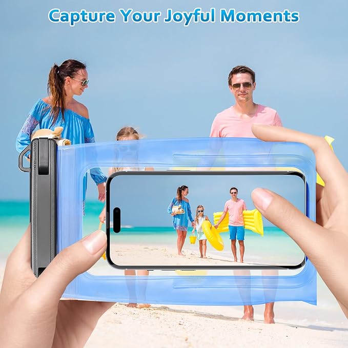 2 Pack Large Waterproof Phone Pouch, IPX8 Double Sealing Floating Waterproof Bag for iPhone 17 16 15 14 Pro Max Sumsang S25 S24 Google All Devices