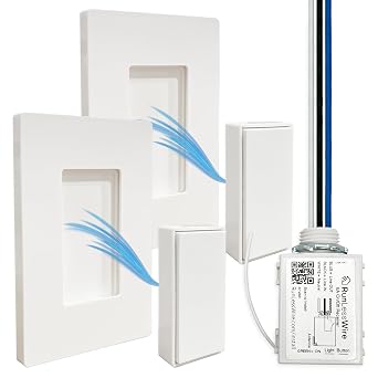 RunLessWire 3-Way Roamer Battery-Free Wireless Light Switch Kit - White
