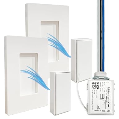 RunLessWire 3-Way Roamer Battery-Free Wireless Light Switch Kit - White