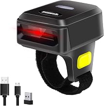 Portable Ring Bluetooth Barcode Scanner Wireless 2.4Ghz &USB Wired 3 in 1 Connection Windows.Mac OS.Android.Portable Wearable Mini Finger Bar Code scanners - Image 1