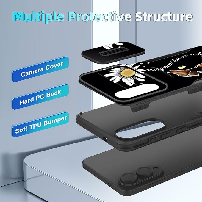 for Galaxy S25 Edge Case Built in Slide Camera Lens Cover,Heavy Duty Shockproof Protection Dual Layer Case for Samsung Galaxy S25 Edge 2025,You are My Sunshine Dachshund