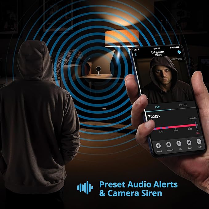 Night Owl Indoor Plug-in Wireless 1080p Deterrence Camera with 2-Way Audio (1 Camera)