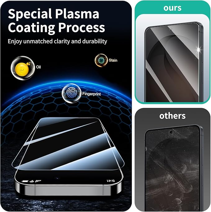 3+3+1-Pack, Privacy Screen Protector and Camera Lens Protector for Samsung Galaxy S26+/S26 Plus with Installation Alignment Aid, Anti-Spy Tempered Glass Film, Dark Private Black Protection, Anti-Scratch