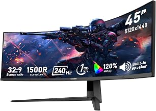 Gawfolk 45 inch Ultra-Wide Curved Gaming 240Hz PC Monitor, DQHD Screen - Image 1