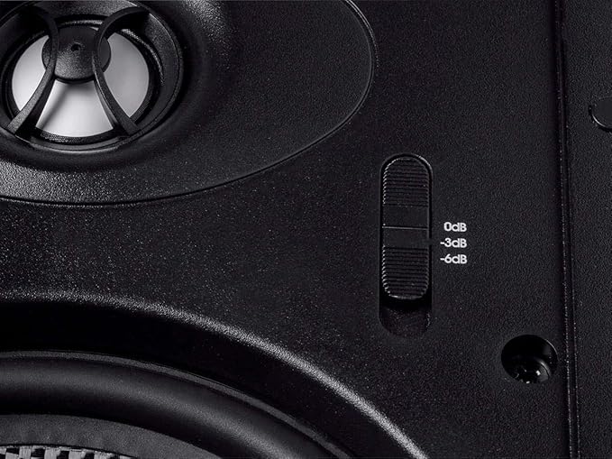 Monoprice 2-Way Carbon Fiber In-Wall Speakers - 6.5in (Pair) With Paintable Magnetic Grille - Alpha Series,Black