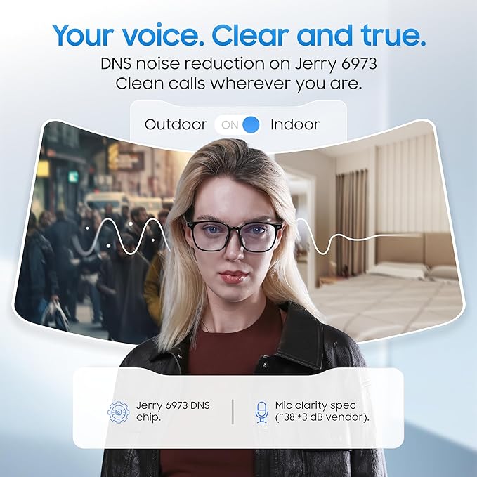 LIMU Gen 5 Smart Glasses. Al Glasses with Real-Time Al Interpreter Open-Ear Bluetooth Glasses with Speakers. Hall-Sensor Auto On/Off, Magnetic Lenses (Black & Yellow, TRGO Frame for Women & Men