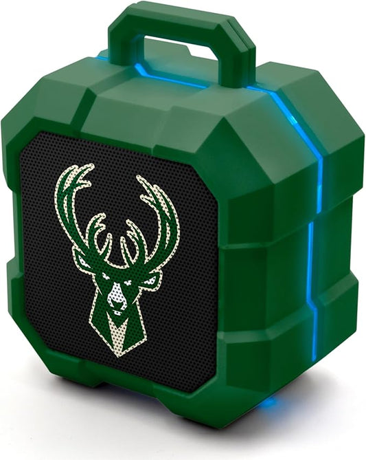 SOAR NBA Shockbox LED Wireless Bluetooth Speaker - Water Resistant IPX4, 5.0 Bluetooth with Over 5 Hours of Play Time - Small Portable Speaker - Officially Licensed NBA, Perfect Home & Outdoor Speaker