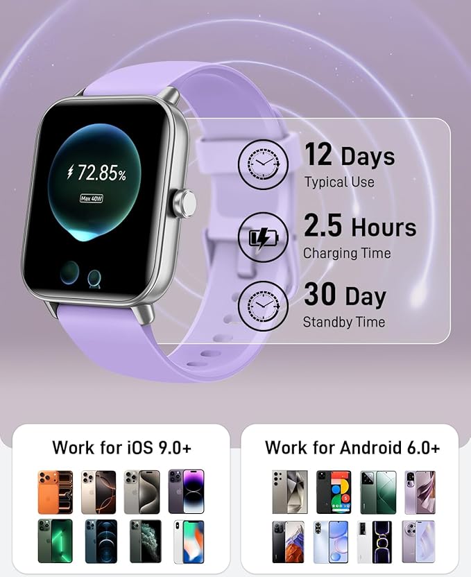 Smart Watches for Women/Men, 1.85" HD Alexa Built-in Smart Wacth for Android Phones/iPhones With SpO2 & Heart Rate Monitor, Sleep & Step Tracker, 120+ Sport Modes Fitness Tracker Watch for Women Men