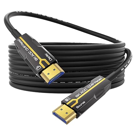 Plenum Rated HDMI 2.1 Cable(CMP) 80FT 8K - Fiber Optic, High Speed 48Gbps