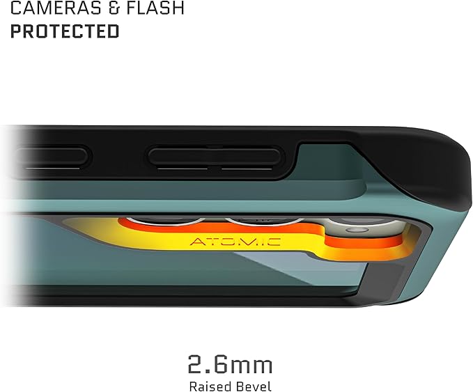 Ghostek Atomic Slim Galaxy S23 Plus Phone Case with Shockproof Military Grade Aluminum Bumper, Clear Back and Wireless Charging Cover Compatible with Samsung S23+ (6.6") (Green)