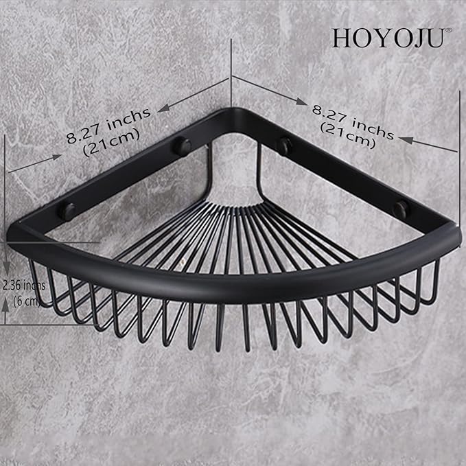 Corner Shower Basket Brass Shower Caddies for Bathroom Corner Caddy Bathroom Shelf Organizer Matte Black