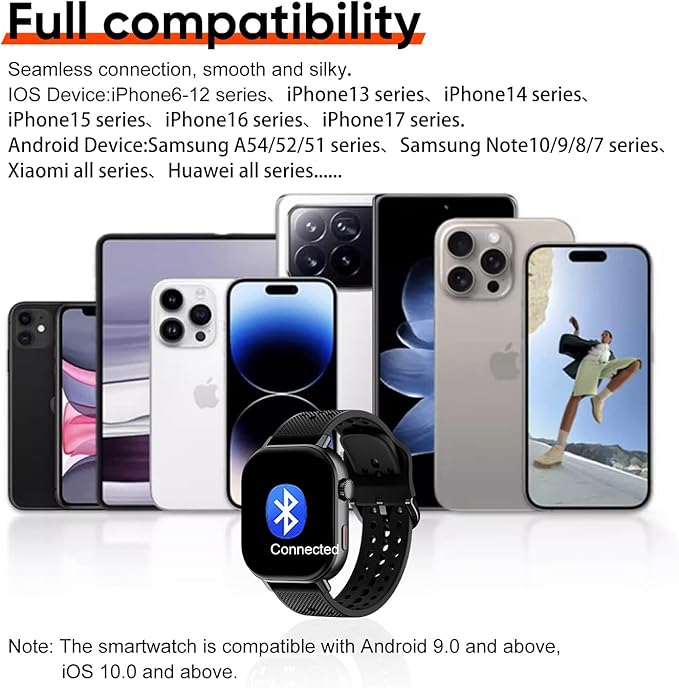 Smart Watch with 2 Bands: Step & Calorie Counter, Heart Rate & Oxygen Sensor, GPS Running, Swimming, Walking, Sports Tracker, Waterproof, Health Monitoring, Music & Call Alert Men Women iOS/Android