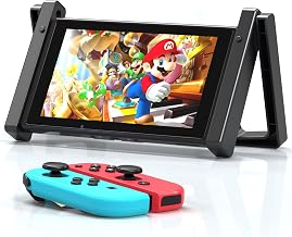 Car Holder for Nintendo Switch/OLED, Foldable and Adjustable Table Stand Playstand Bracket, Portable Compact Console Desktop Holder Dock Car Headrest Play Stand Mount, Black - Image 1