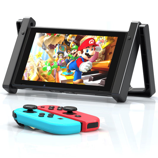 Car Holder for Nintendo Switch/OLED, Foldable and Adjustable Table Stand Playstand Bracket, Portable Compact Console Desktop Holder Dock Car Headrest Play Stand Mount, Black