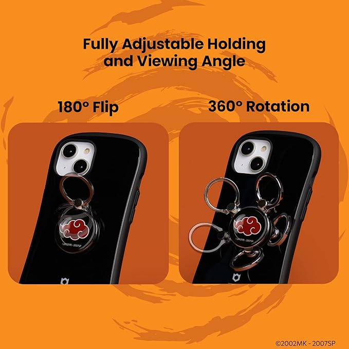 iFace Naruto Shippuden Anime Licensed Universal Smartphone Ring Holder Kickstand Accessory ??Stick On Phone Stand/Hand Gripper Compatible with iPhone, Samsung Galaxy, etc. - Akatsuki Symbol