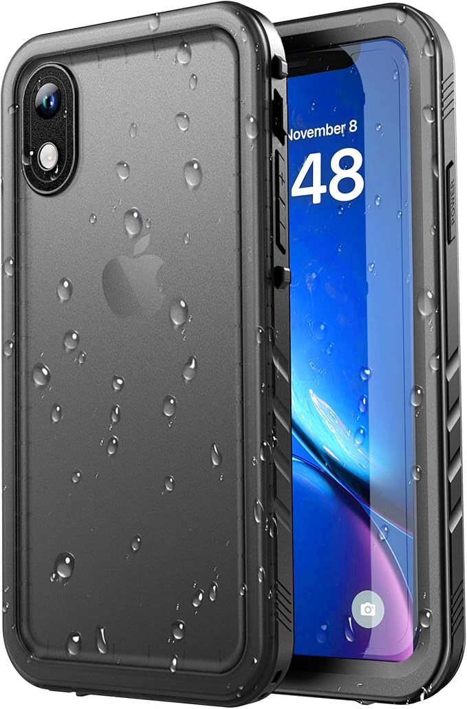 SPORTLINK for iPhone XR Waterproof Case, Waterproof Shockproof Snowproof with Built-in Screen Protector Slim Case for iPhone XR 2018 Release (6.1 inch) Black