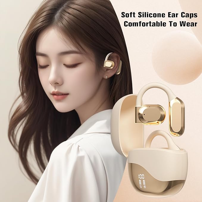 Open Ear Out of Ear Headphones Outside Ear Wireless Ows Hanging Earphones 5.4 Bluetooth Earless Headphones Bone Air Conduction Earbuds Open Ear Hanging Bluetooth Headset Over The Ear Open Ear Buds