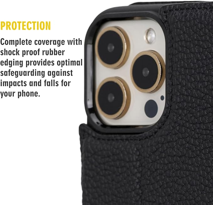 BLACKBROOK Case for iPhone 16 Pro Wallet Case for Men and Women, Carter Full Grain Leather 2-in-1 Set for MagSafe Charging, Cash, ID and 4 Card Slots with RFID, Compatible with iPhone 16 Pro