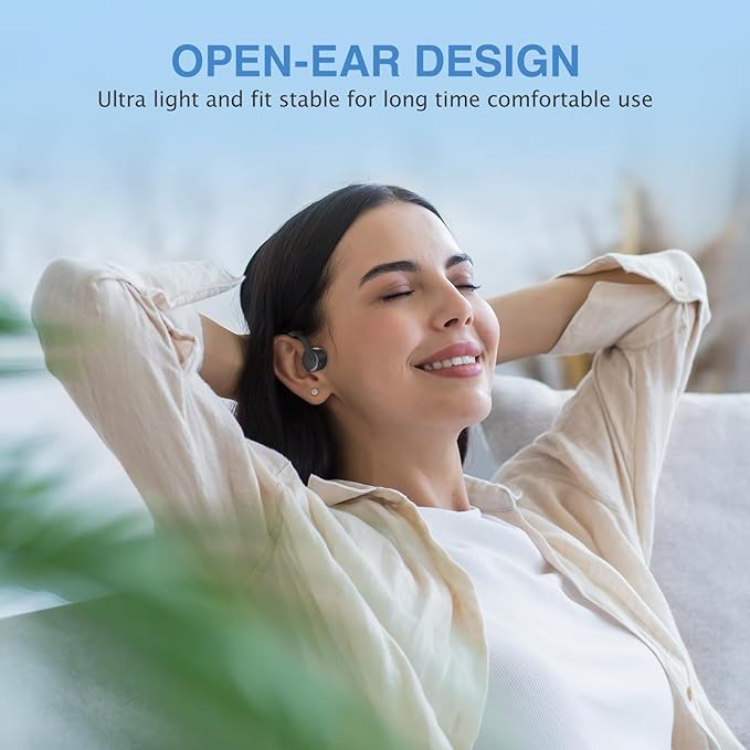 Bone Conduction Headphones Bluetooth 6.0 Open Ear Headphones Wireless Headphones with Mic 10H Playtime Sports Earphones, IPX6 Waterproof Headset for Running,Cycling, Hiking, Driving
