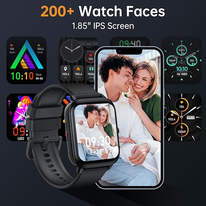 Smart Watch for Men Women, Fitness Tracker (Answer/Make Call), 1000 mAh Battery, 120+ Sport Modes, Step Counter/Sleep Monitor Fitness Watch, Smartwatch for Android/iPhone (Black)