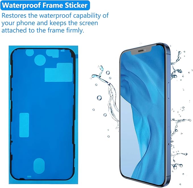 for iPhone 14 Plus Screen Replacement Black 6.7 Inch, LCD Touch Digitizer Complete Display for A2886, A2632, A2885, A2888, A2887,with Waterproof Seal+Tempered Glass+Repair Tools