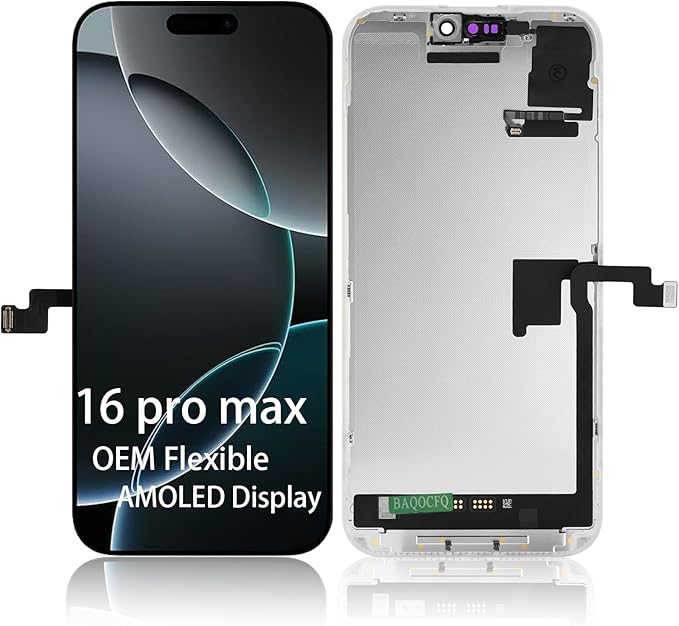 ?�Fixes System Pop-Ups??OEM-Grade Quality for iPhone 16 pro max Screen Replacement, 120Hz AMOLED High-Refresh Screen,6.9 inch 3D Touch OLED Display - Full Repair Kit Includes Tools,Waterproof Adhesive
