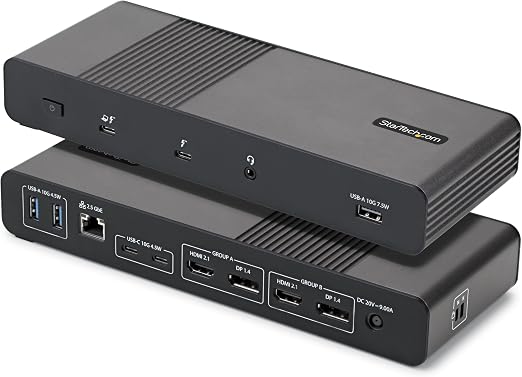 StarTech Thunderbolt 5 Universal Docking Station, Quad Monitor, 140W PD