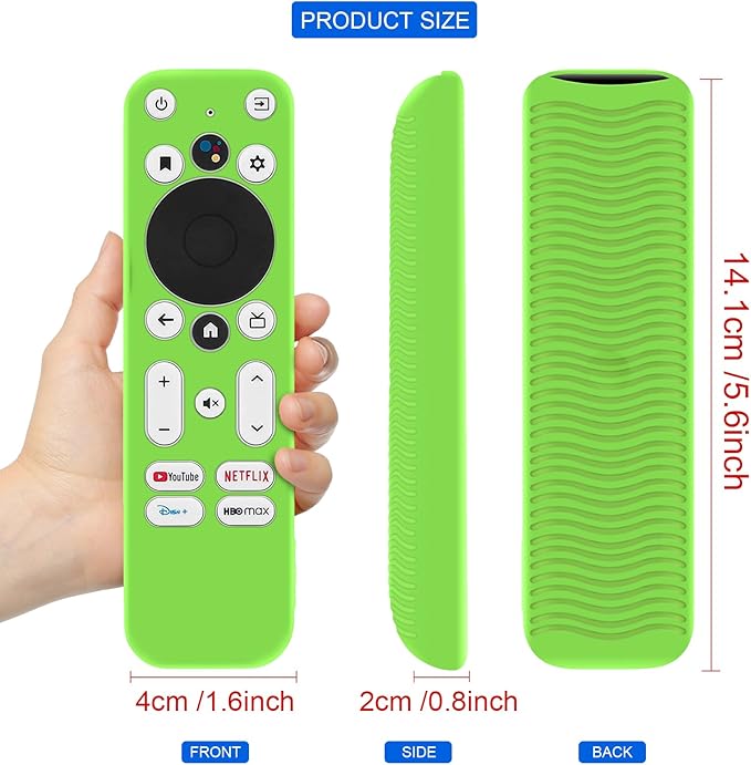 Luminous Green Remote Case Fit for Onn Android TV 4K UHD Stick TV Box 100024646 100026240 Remote Lightweight Anti-Slip Skin-Friendly Silicone Skin Sleeve