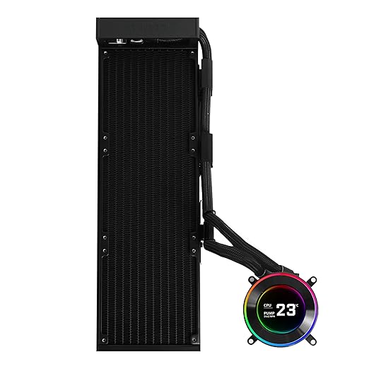 Lian Li Hydroshift II-C 360 Liquid CPU Cooler - Flexible Slide-Tube Clamp Coolant Pathway - 2.1??IPS LCD Screen - 3 Control Mode - Fits Most PC Fans - LGA 1851/1700, AMD AM5/AM4 - Black (HS2LCD36B)