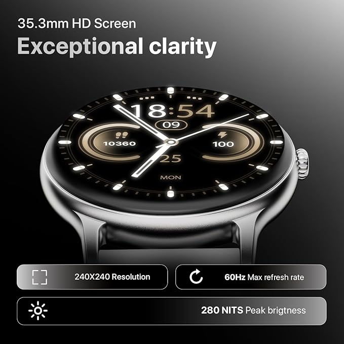 Fire-Boltt Phoenix Pro 35.3mm (1.39 inch) Bluetooth Calling Smart Watch, AI Voice Assistant, Metal Body with 120+ Sports Modes, SpO2, Heart Rate Monitoring. (Silver Grey)