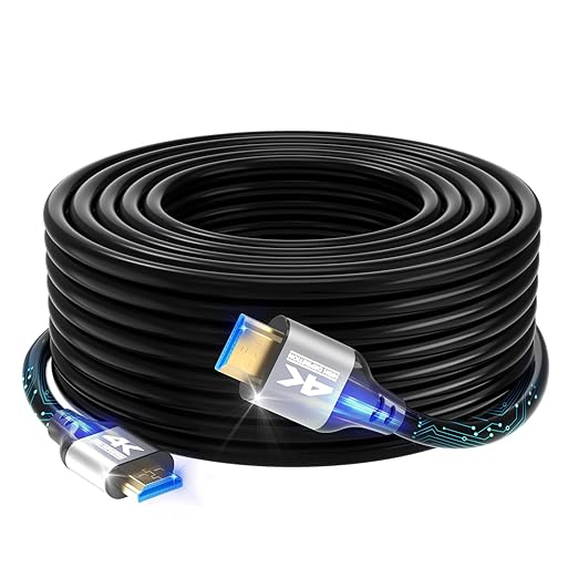 4k HDMI Cable 50 FT,High Speed HDMI 2.0 Cord, Support 4K@60Hz, ARC, HDR, 3D, Ethernet, Compatible with TV, Blu-Ray, PS4/5,Projector, Soundbar, Sky, PC, Laptop