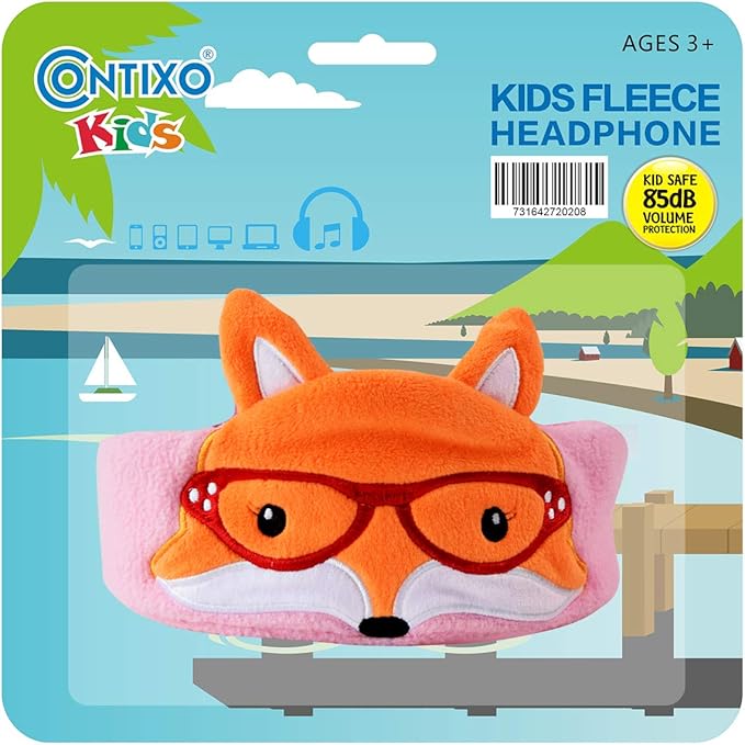 Contixo H1 Kids Headphones, 85dB Volume Limiting with Adjustable Speakers Soft Children Fleece Headband Toddler Headphones