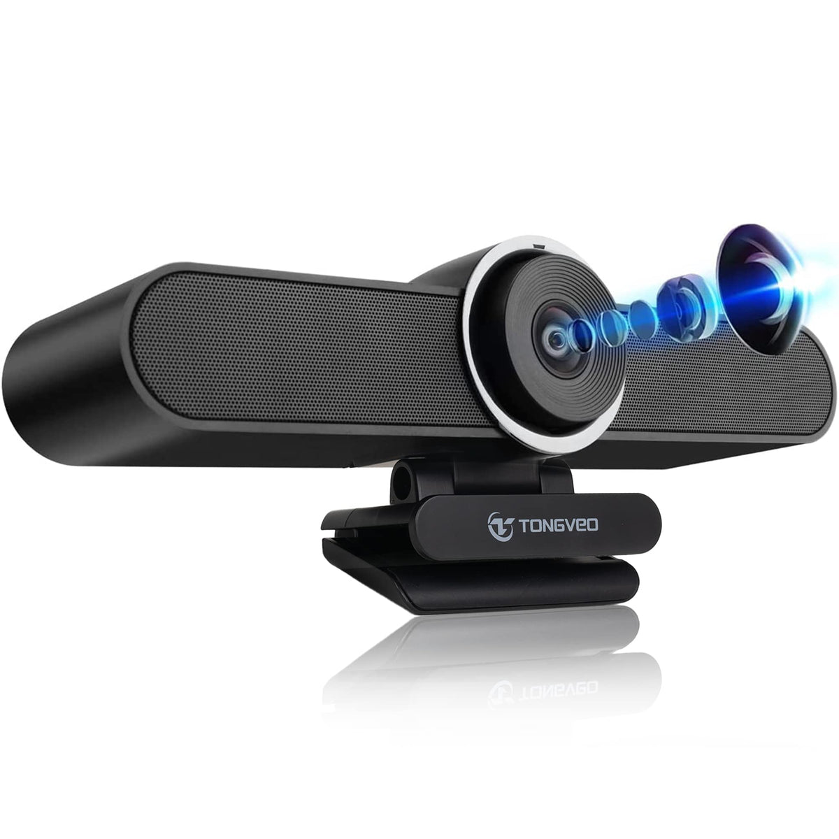 TONGVEO 4K Webcam Conference Call Room Web Camera with Dual Microphones &Speaker, | All-in-One USB Video Camera, 116° Wide Angle, AI Auto Framing | Compatible with Zoom, OBS