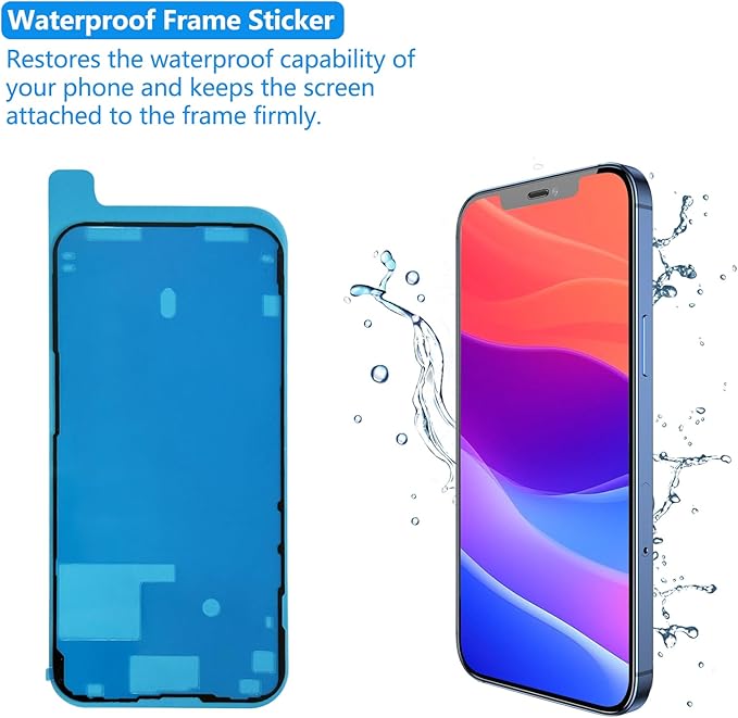 for iPhone 14 Pro Screen Replacement Black 6.1 Inch, LCD Touch Digitizer Complete Display for A2650, A2889, A2892, A2891, A2890,with Waterproof Seal+Tempered Glass+Repair Tools