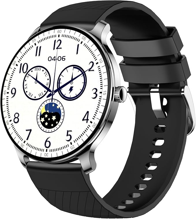 1.43” Men's Smart Watch, AMOLED Display, Work with Android/iPhone, Waterproof IP68, Long Battery Life, Fitness & Health Tracker, Heart Rate Monitor, Step Counter, Track Your Workout, Run and More