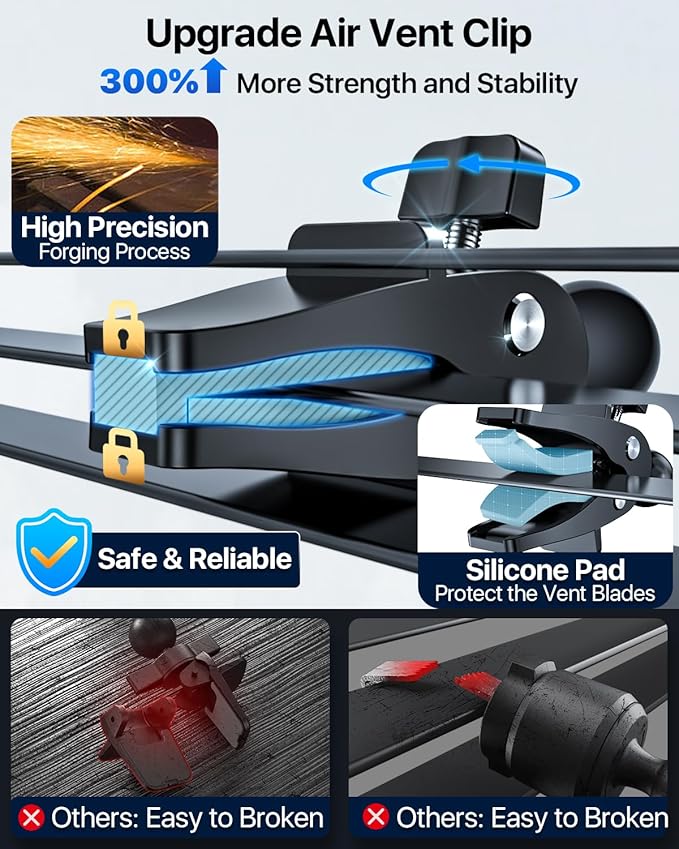 【98+LBS Strongest Suction & Military-Grade】 2025 Ultimate Car Phone Mount【Patent & Safety Cert】 Cell Phone Holder Truck Stand for Dashboard Windshield Vent for iPhone 17 Pro Max Samsung Graphite Black