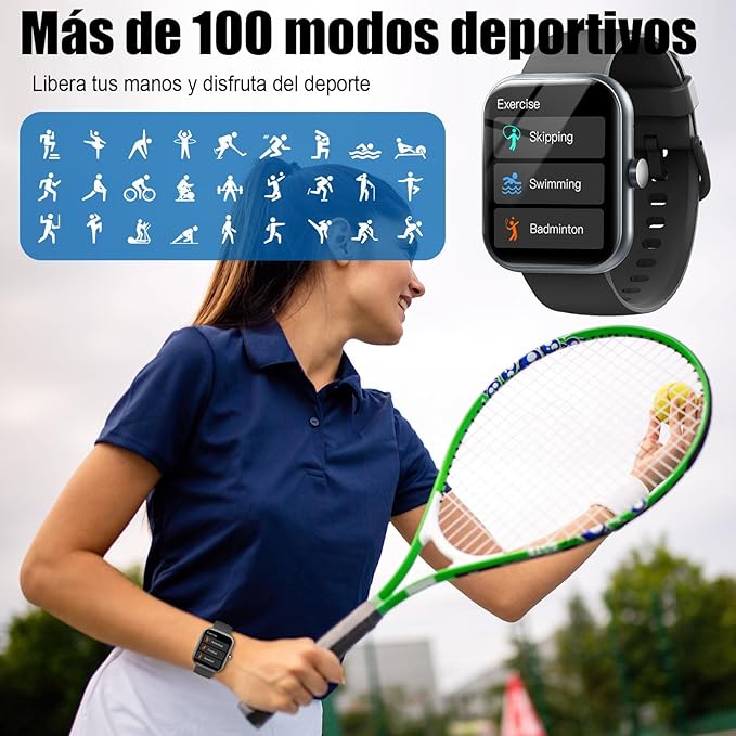 Smart Watch for Men Women (Answer/Make Call), 1.96" HD Fitness Tracker Running Watch, IP68 Waterproof,Pedometer, Sleep/Step/Activity/Heart Rate Monitor,110+ Sport Mode Smartwatch for iOS Android Phone