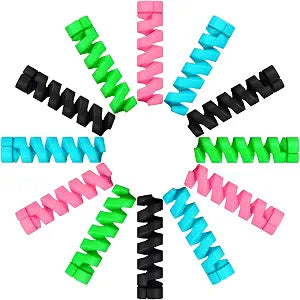 Jetec 24 Pieces Charger Cable Saver, Silicone Flexible Cable Wire Protector, Mouse Cable Protector, Suit for All Cellphone Data Lines (6 Black, 6 Pink, 6 Blue, 6 Green)