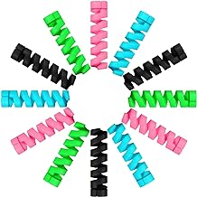 Jetec 24 Pieces Charger Cable Saver, Silicone Flexible Cable Wire Protector, Mouse Cable Protector, Suit for All Cellphone Data Lines (6 Black, 6 Pink, 6 Blue, 6 Green) - Image 1