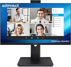 SKitphrati 27'' Business Webcam Monitor, 1080P IPS 120HZ, Video Conference Monitor - Built-in Adjustable 3MP Webcam, Mic Array, Speakers, Eye Care, Frameless, HDMI, DisplayPort, VGA, USB 2.0 - Image 1