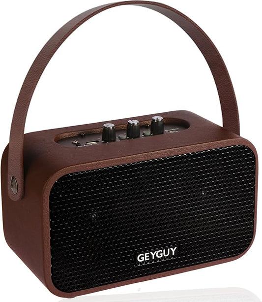 GDSK-4 Portable Bluetooth Speaker, USB Wireless Speaker with Built-in Rechargeable Battery, Retro Small Speaker with Dual 4″ Stereo Bass, IPX4 Splashproof, USB-C Fast Charge for Outdoor, Travel & Home