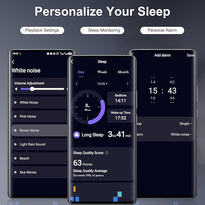 2026 Sleep Earbuds Bluetooth 6.0 in Ear, Small Earplugs for Side Sleepers, 48H Playtime Sleep Earphones with Sleep Mode, Personal Alarm, Mini Sleep Headphones with Sleep Monitor and APP, Blue