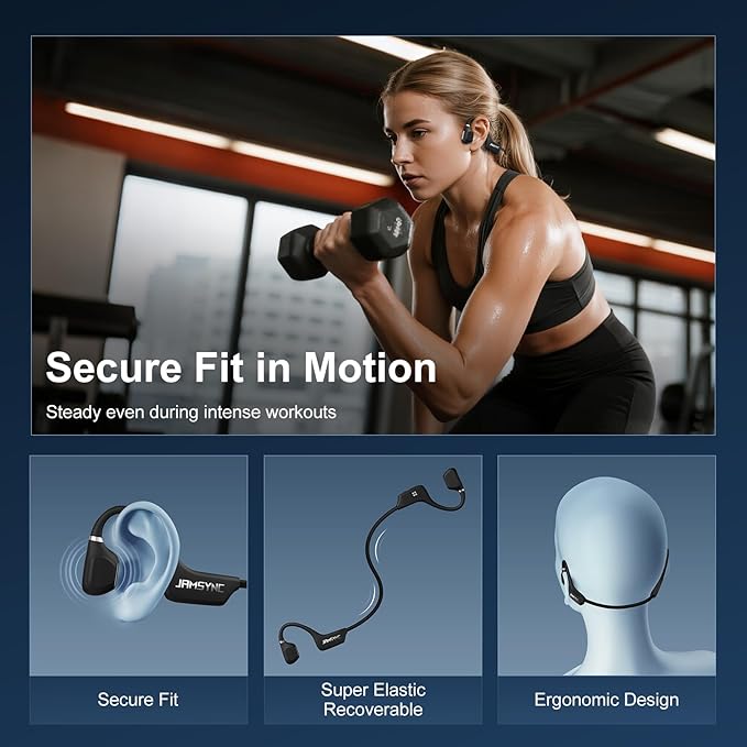 Open Ear Headphones, Running Headphones Bluetooth 5.4 with Built-in Mic, Bluetooth Headphone 14H Battery & IPX5 Waterproof, Sports Headphones for Running, Cycling, Walking