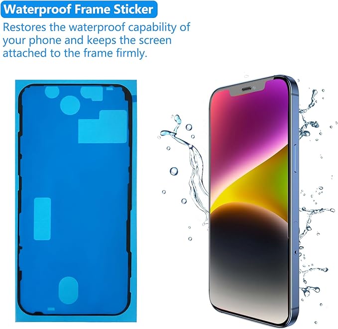 for iPhone 13 Pro Max Screen Replacement 6.7 Inch, 3D Touch LCD Screen Digitizer for A2484, A2641, A2644, A2645, A2643 with Repair Tools Kit+Screen Protector+Waterproof Frame Adhesive